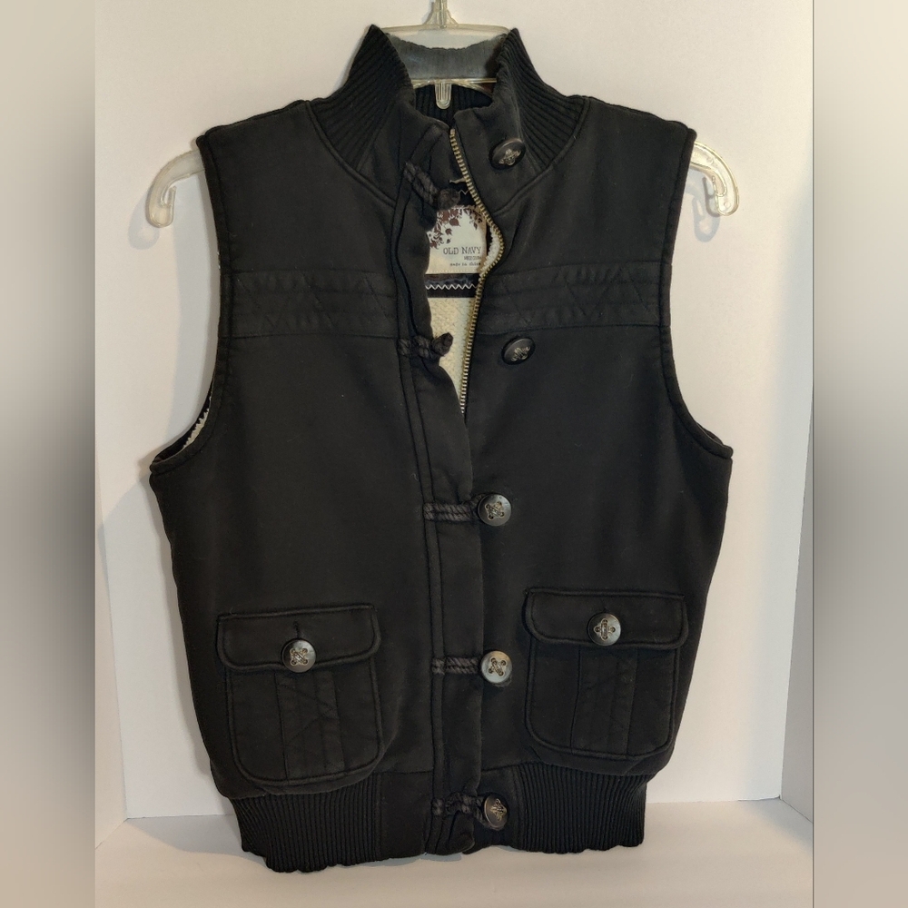 90's Old Navy Sherpa Lined Vest, Medium